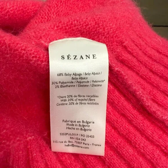 Sezane Fuschia Pink Alpaca Sweater Medium - Picture 5 of 5